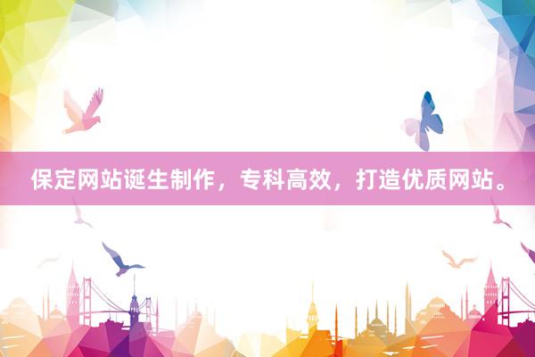 保定网站诞生制作，专科高效，打造优质网站。